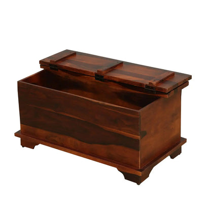 Wooden nine drawer and one half open door storage Nona dune coffee table. 