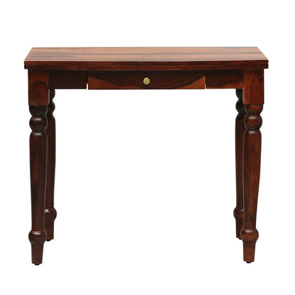 Wooden One drawer carving legs Lazer study table honey. 