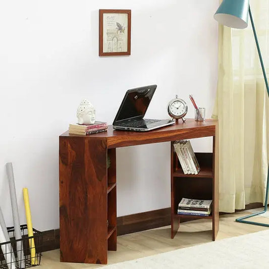 Solid Wood Corno Dune Desk. Shelf inside for keeps book and other accessories.
