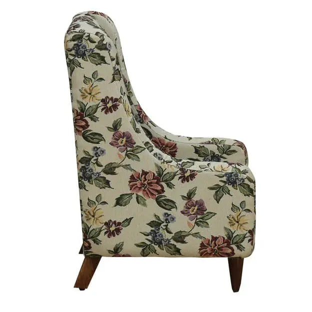 Solid wood Round legs child sofa one seater Krishna kidz sofa cream.
