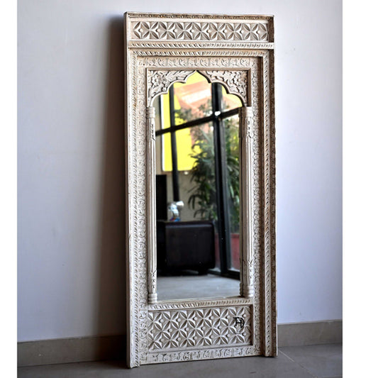 Jharokha Mirror Frame White big