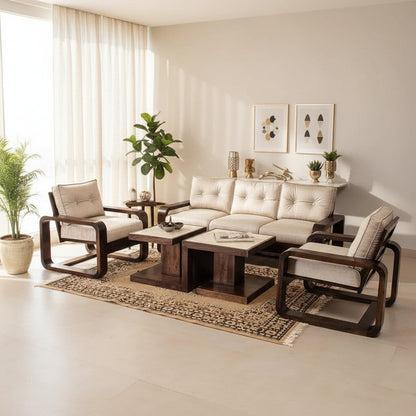 Solid Wood five seater Berlin Sofa Set. 