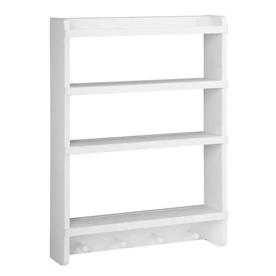 Three compartments and one shelf for key hanger Childrens wall shelf made in Solid sheesham wood.  