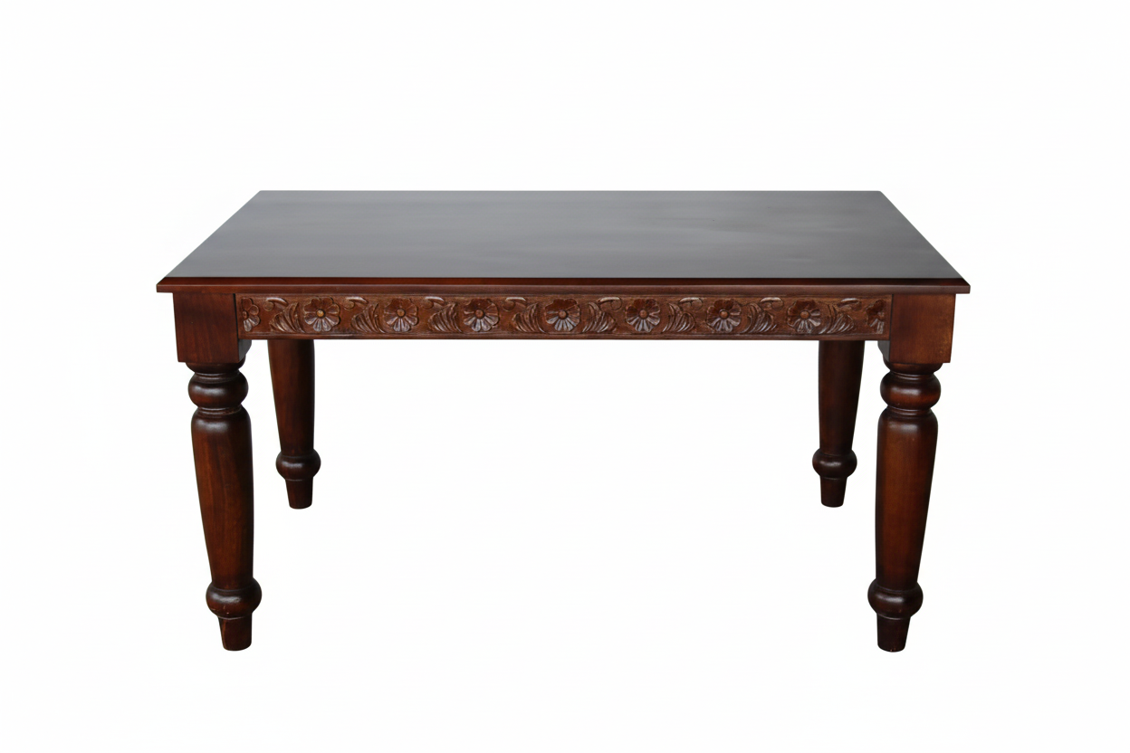 Solid sheesham wood Side carving Dome five seater dining table. 