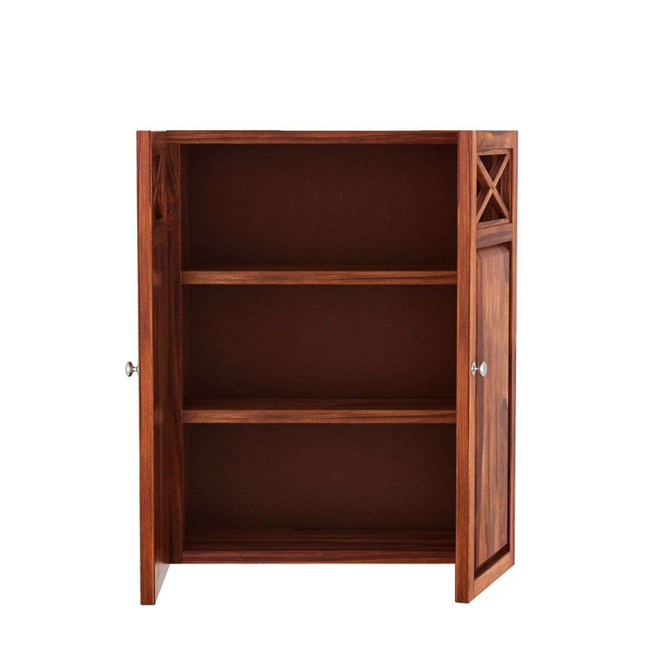 Two Door Wall Mars Bathroom Rack Made in Solid Sheesham Wood. 