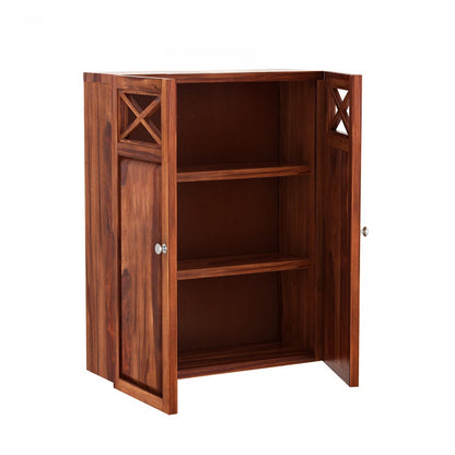 Wooden Two Door Wall Mars Bathroom Rack. 