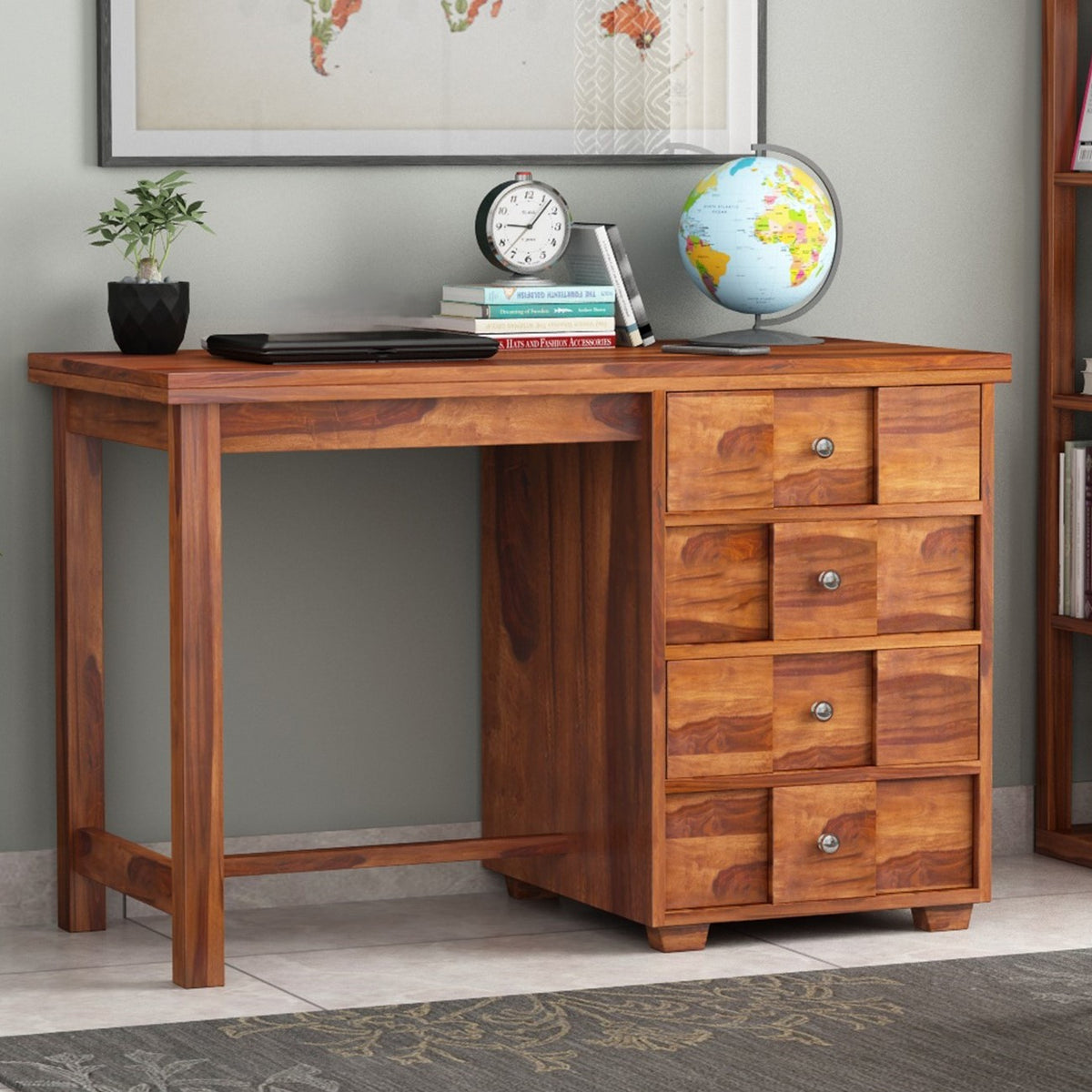 Solid Wood Four Drawer Mars Desk.