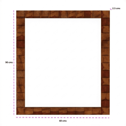 Wooden Geomatric Design Mars Mirror.
