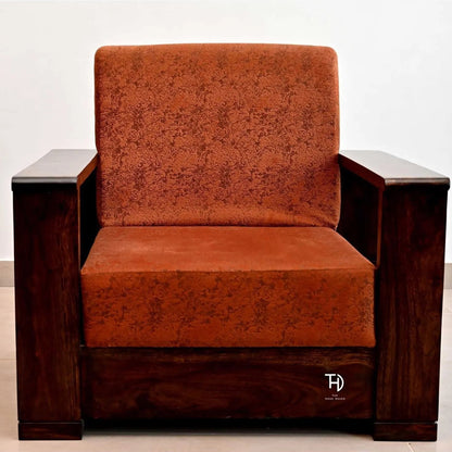 Solid Wood Magzine Sofa With Side Magzine Rack Massive Wooden Sofa Set.