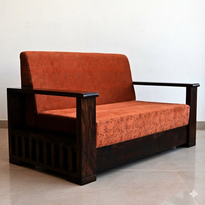 Wooden Magzine Sofa With Side Magzine Rack Massive Wooden Sofa Set.