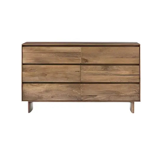 Six Drawer Modern Dresser made in Solid Wood. 
