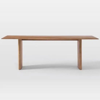 Wooden rectangular shape Modern dining table with two benches. 