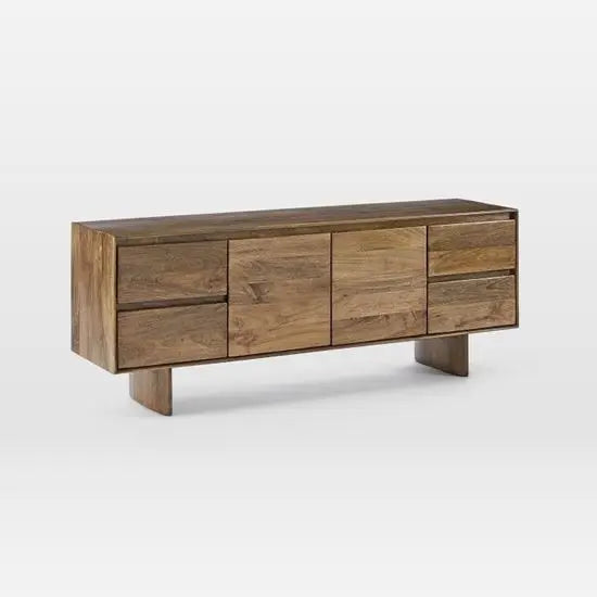 Wooden Two Door and Four Drawer Modern Tv Unit.
