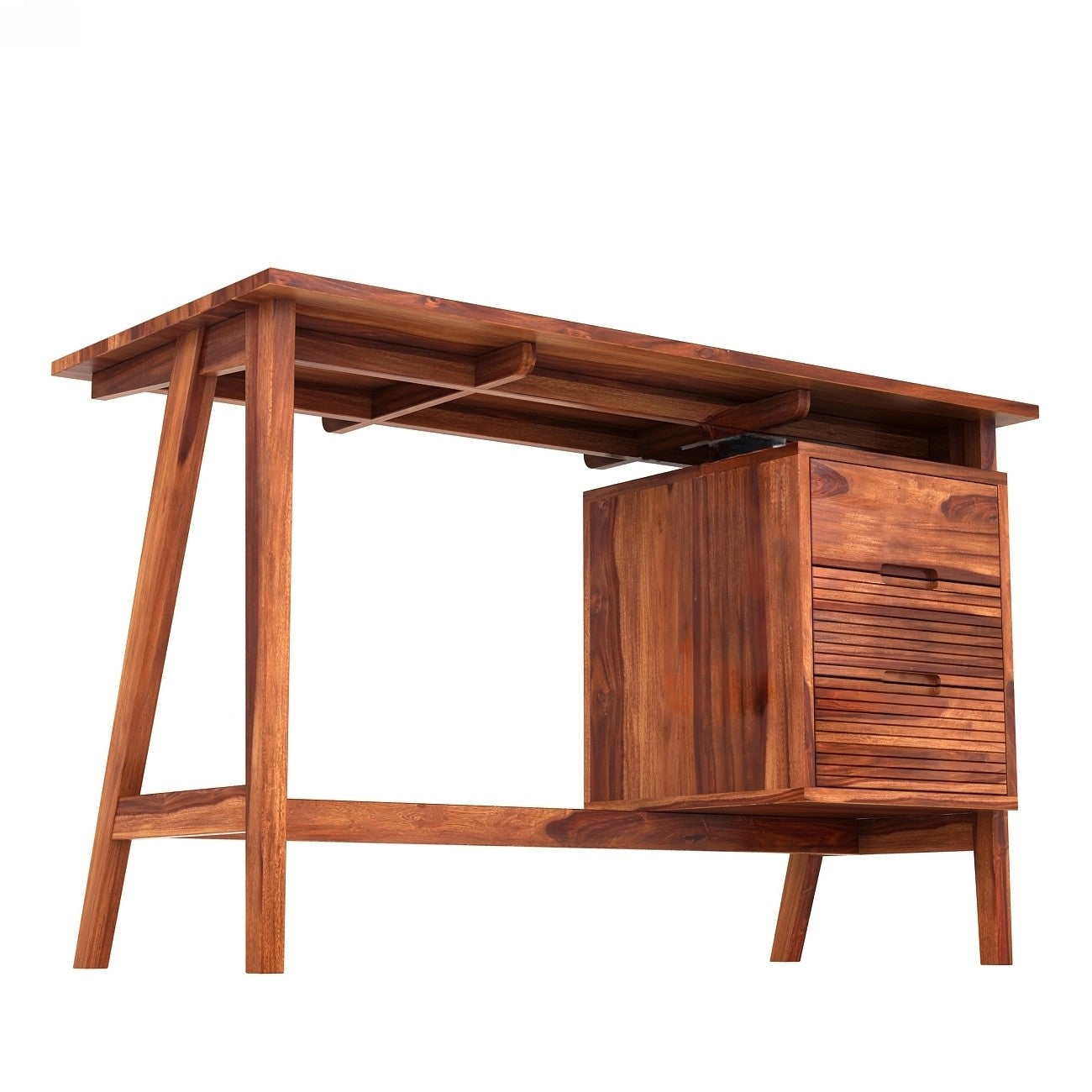 Solid Sheesham Wood Three Drawer Neptune Study Desk. 
