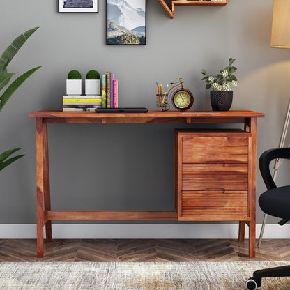 Three Drawer Neptune Study Desk Made in Solid Sheesham Wood. 