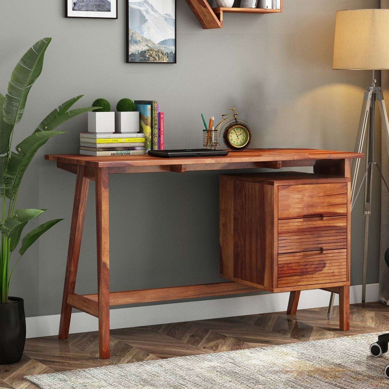 Solid Wood Three Drawer Neptune Study Desk. 