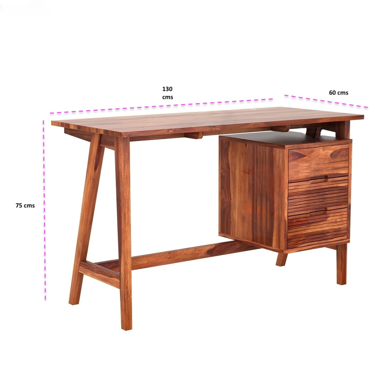 Wooden Three Drawer Neptune Study Desk. 