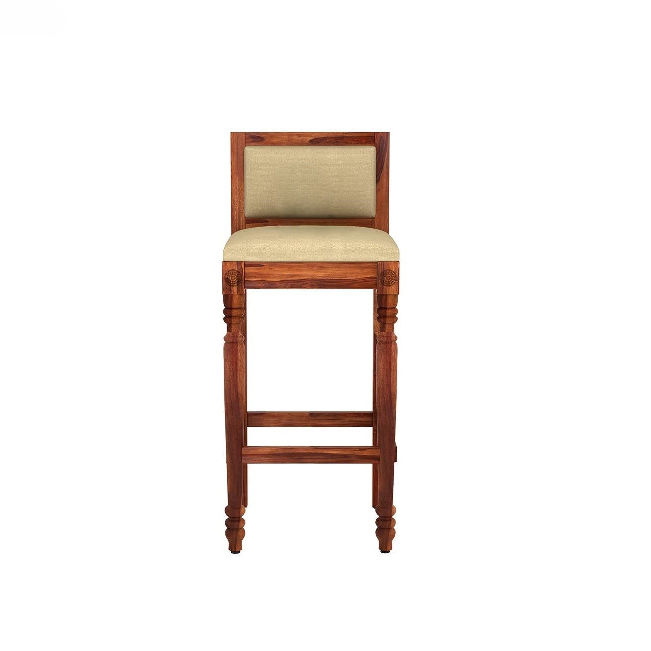 Solid Sheesham Wood Neptune Bar Chair With Seat and Back Cushioned. 