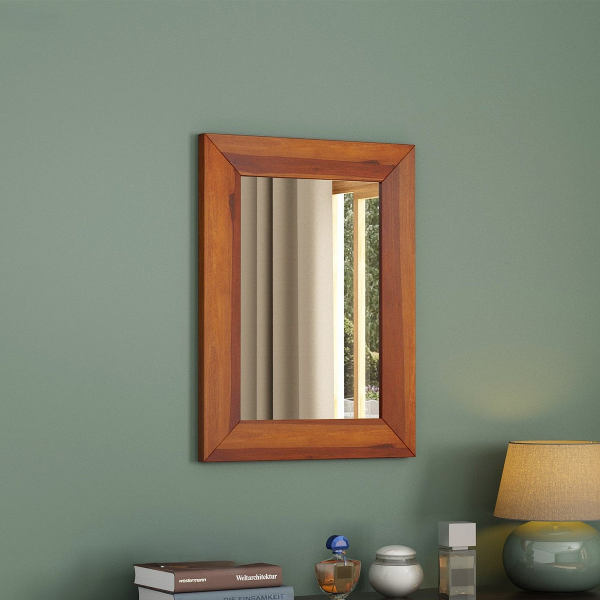 Solid Wood Rectangle Shaped Neptune Mirror. 