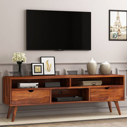 Wooden Three Shelf and Two Drawer Neptune Tv Cabinet. 
