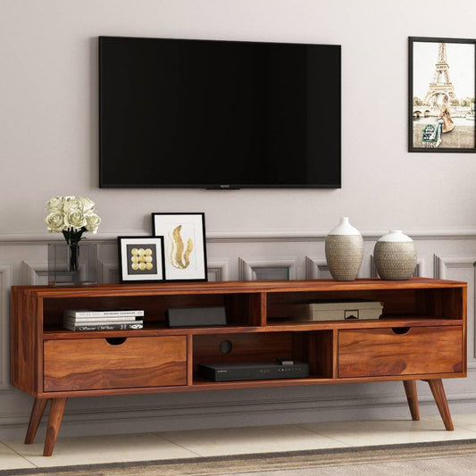 Wooden Three Shelf and Two Drawer Neptune Tv Cabinet. 