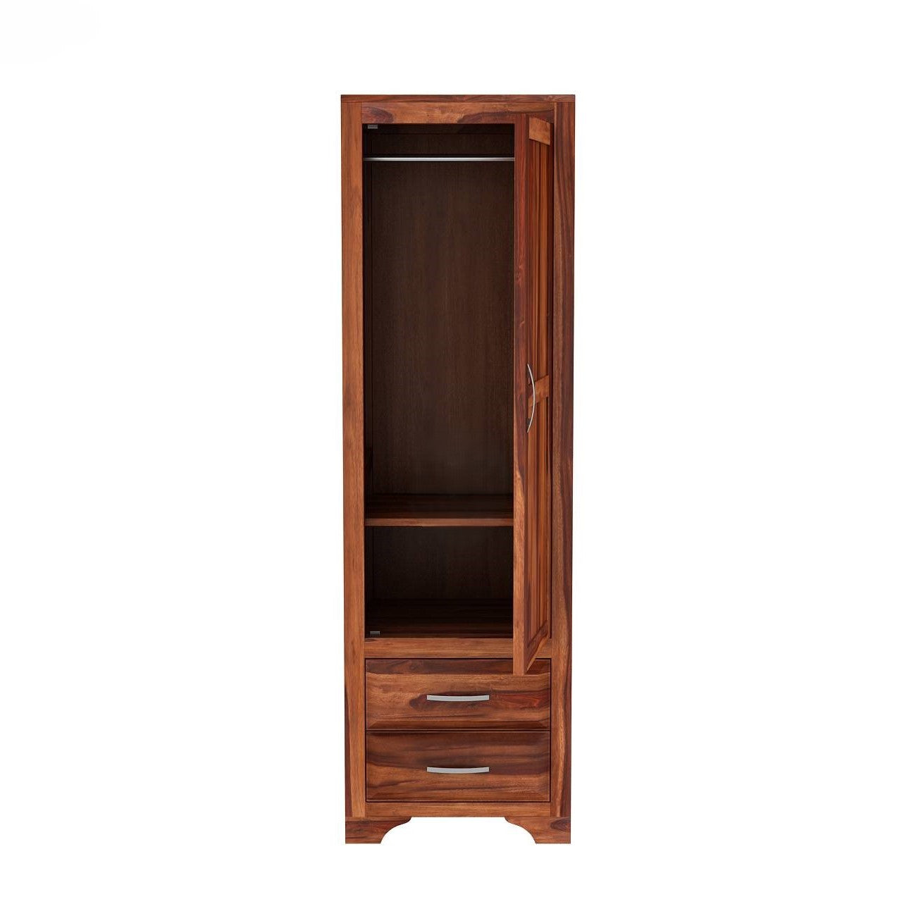 One Door and Two Drawer Neptune Wardrobe Made in Solid Sheesham Wood. 