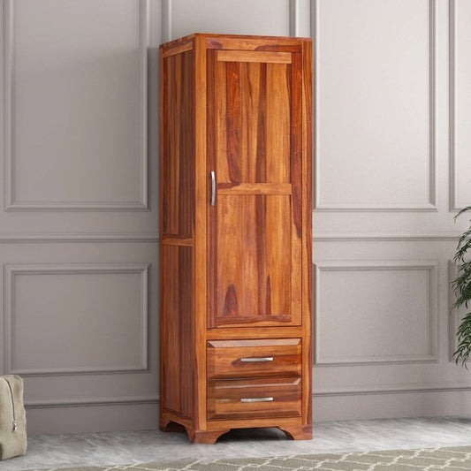 Sheesham Wood One Door and Two Drawer Neptune Wardrobe. 