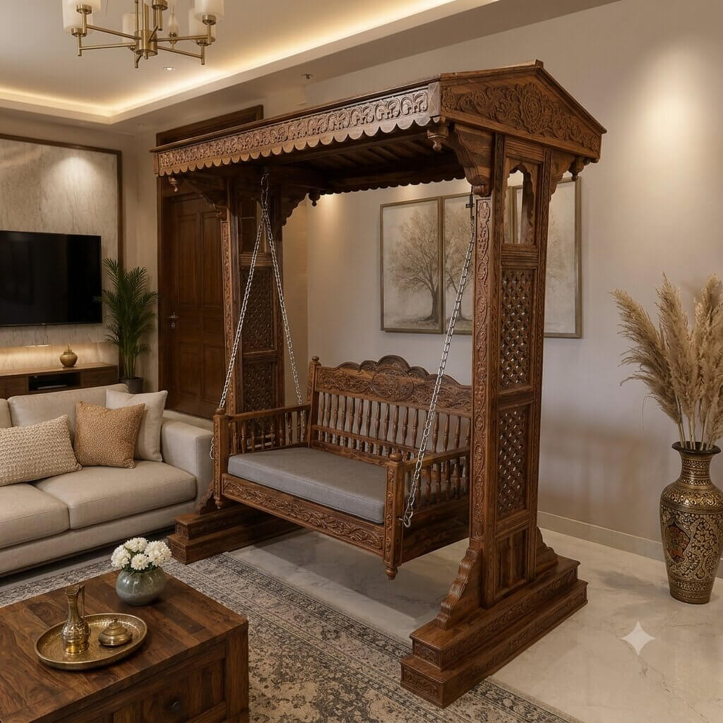 Ornate Wooden Jhula