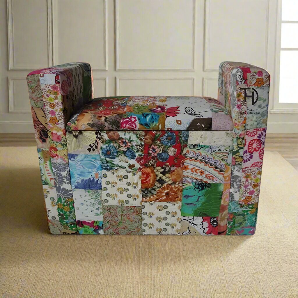 Multicolored patchwork Pallo Settee.