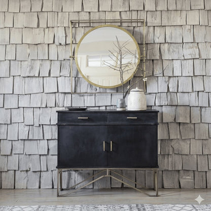 Two Door Two Drawer mdf and Metal Frame Ran Modern Sideboard.
