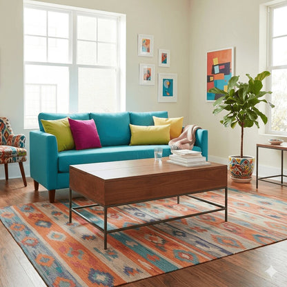 Mango Wood and Metal Frame Lift on Storage Samaveshika Lift Top Coffee Table Honey.