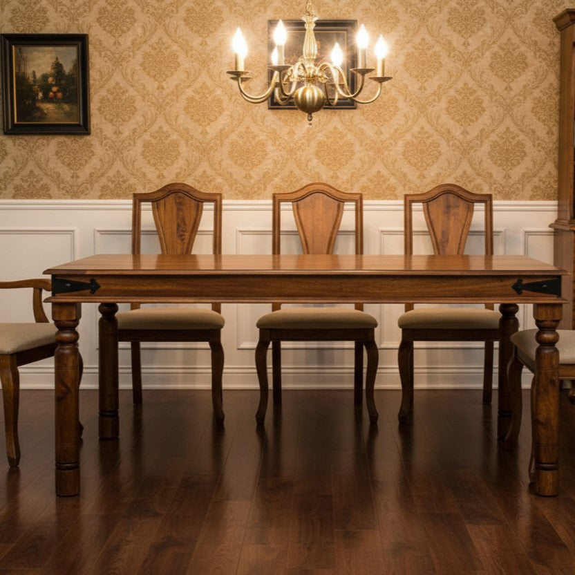 Solid Wood A Rectangle Shaped Vintage Six seater dining Table. 