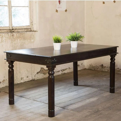 Solid Wood Rectangle Shape Vintage Long Dining Table. 
