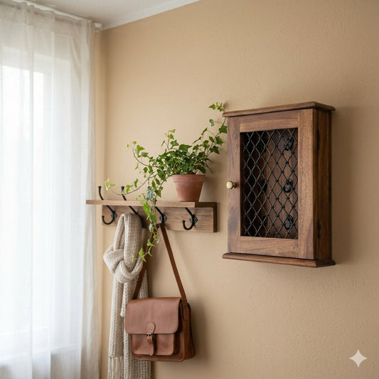 Solid Wood Vintage Wood Key Holder. 