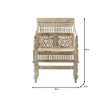 Solid Wood Carving and Ghirlee Design Vintage Sofa One Seater. 