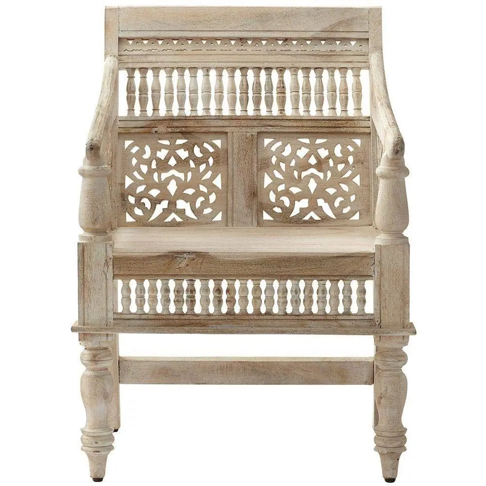 Wooden Carving and Ghirlee Design Vintage Sofa One Seater. 