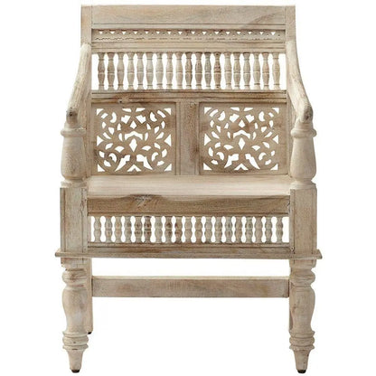 Wooden Carving and Ghirlee Design Vintage Sofa One Seater. 