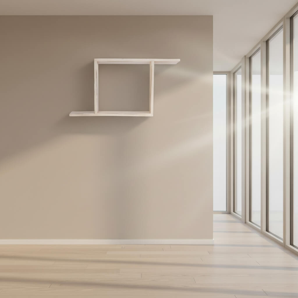 Solid Mango Wood Wall shelf with a minimalist Z design.
