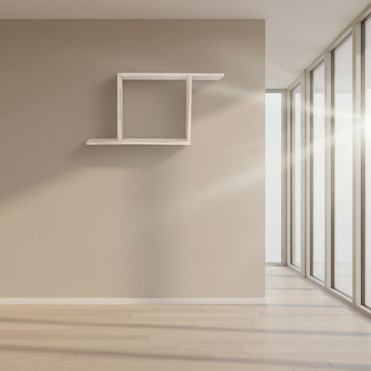 Solid Mango Wood Wall shelf with a minimalist Z design.
