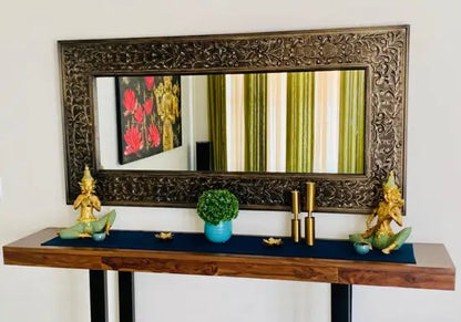 Old brass painted mirror frame