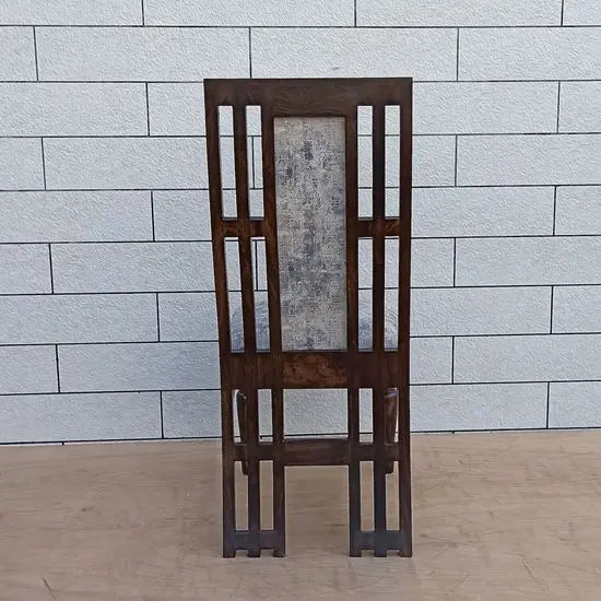 Wooden Designer Back and Seat upholster Alexa Dining Chair Finish in Walnut.