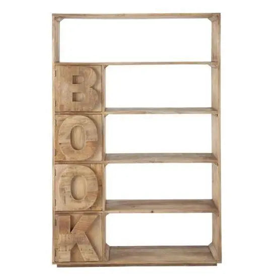Solid Wood Four Door and Five Open Shelf Alpha Bookcase. 