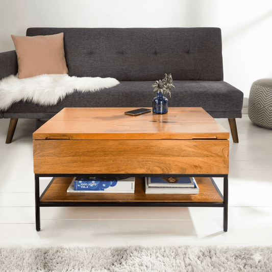 Solid wood and Metal frame Ama Lift Top Coffee Table.