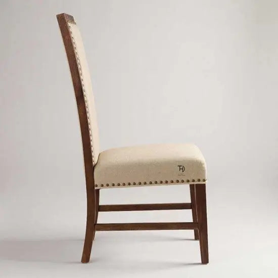 Amira Dining Chair Made in Solid Sheesham Wood, Ply, Foam and Fabric.