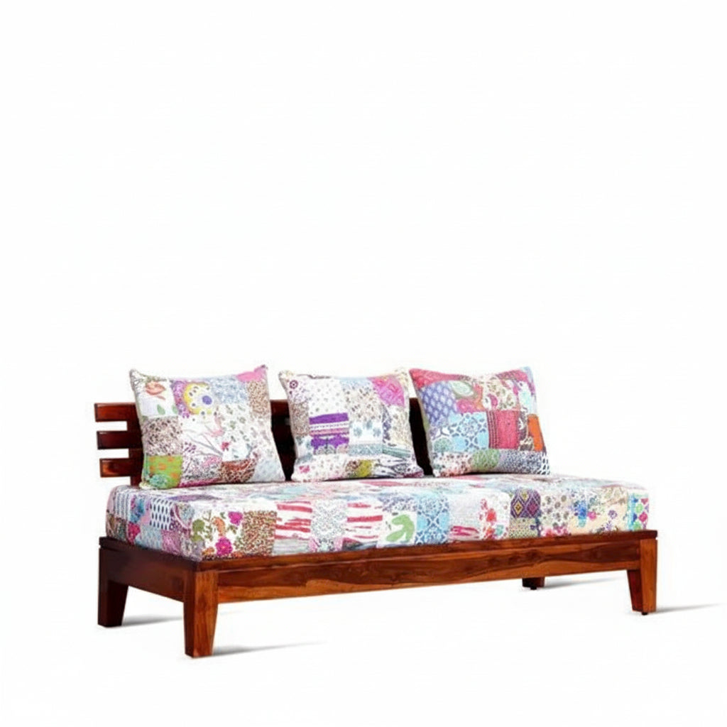 Patchwork Apropos Sofa 3 Seater Made in Sheesham Wood. Strong wooden sofa.