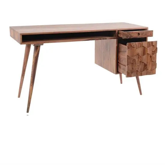 Solid Sheesham Wood Two Drawer One  Shelf Ara Study Table. 