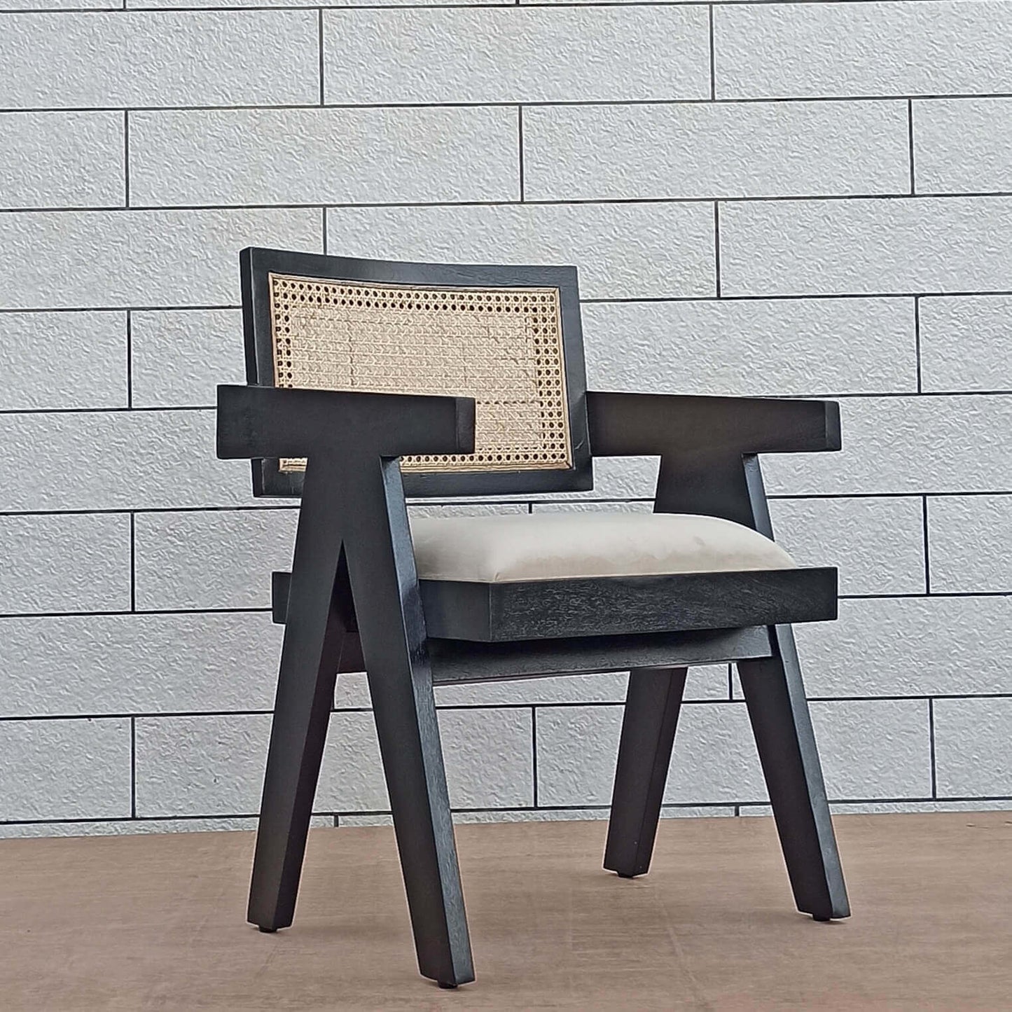Atlanta Chair Black Make in Upholstery Seat and Back Rest is Natural Cane. This Chair used in Office area and Dining Chairs. 