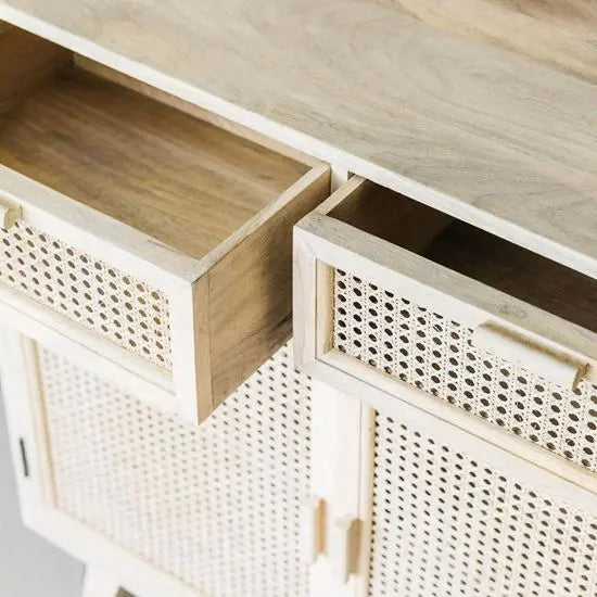 Two rattan door and two rattan drawer Atlanta buffet made in Mango wood. 