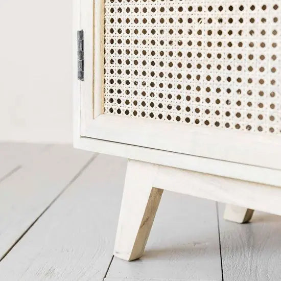 Two door and two drawer Atlanta buffet made in wooden and rattan. 