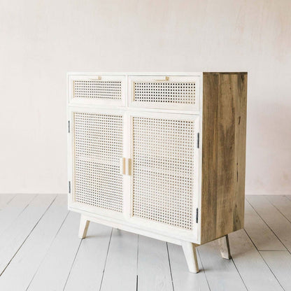 Mango wood Two rattan door and two rattan drawer Atlanta buffet. 